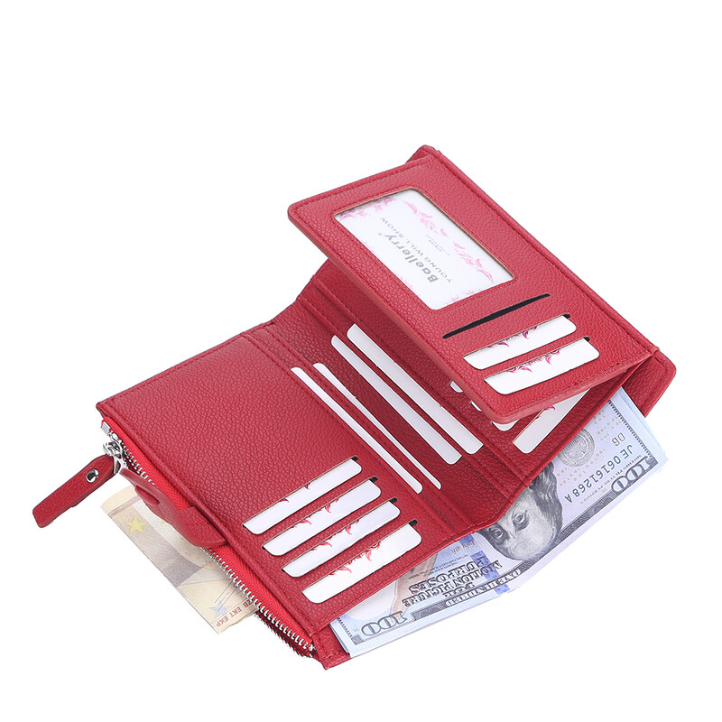 Augstākās kvalitātes balti somiņas maki sievietēm PU ādas maks 16 slotu karšu turētāji Sarkani naudas somas Baellerry jauns rāvējslēdzēja monētu maciņš