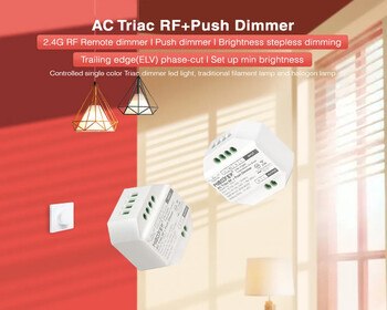 Miboxer K1 Περιστρεφόμενος πίνακας διακόπτη Remote+AC Triac RF Push Wifi Dimmer Διακόπτης Φωτεινότητα Χρώμα για φωτισμό LED