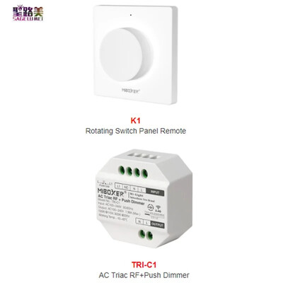 Miboxer K1 forgó kapcsolópanel távirányító + AC Triac RF nyomógombos Wifi fényerő-szabályozó kapcsoló fényerő Színhőmérséklet LED-lámpához