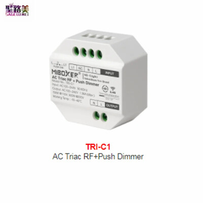 „Miboxer K1“ besisukantis jungiklio skydelis nuotolinio valdymo pultas + „AC Triac RF Push Wifi“ šviesos reguliatoriaus jungiklis Ryškumas Spalvos temperatūra LED lemputei