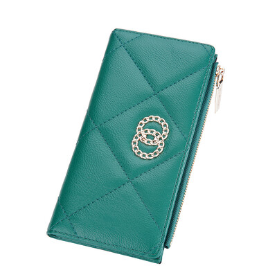 Ženski dugi novčanik od pu kože s više utora, držač za kartice velikog kapaciteta, patentni zatvarač, torbica za novčiće, telefon, crveno-bijeli novčanici za žene