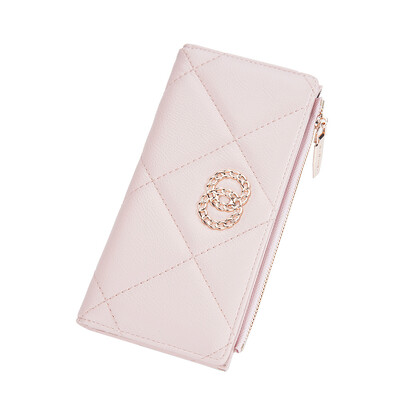 Ženski dugi novčanik od pu kože s više utora, držač za kartice velikog kapaciteta, patentni zatvarač, torbica za novčiće, telefon, crveno-bijeli novčanici za žene