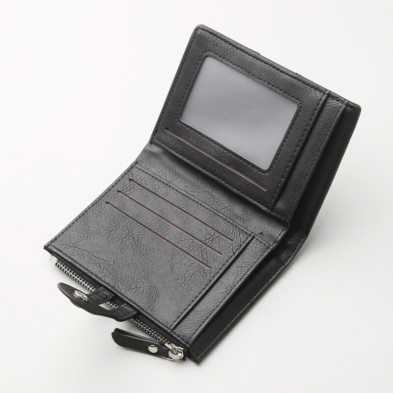 Muški novčanik za novčiće, modni RFID blokirajući čovjek, novčanik od PU materijala, patentni zatvarač, držač posjetnice, ID, torbica za novac, novčanik, muški