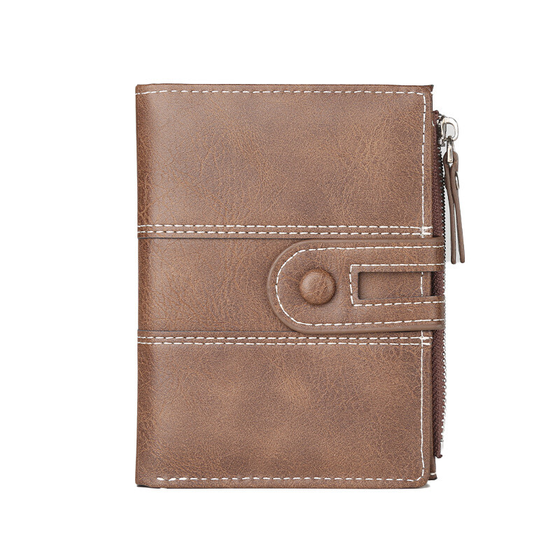 Muški novčanik za novčiće, modni RFID blokirajući čovjek, novčanik od PU materijala, patentni zatvarač, držač posjetnice, ID, torbica za novac, novčanik, muški