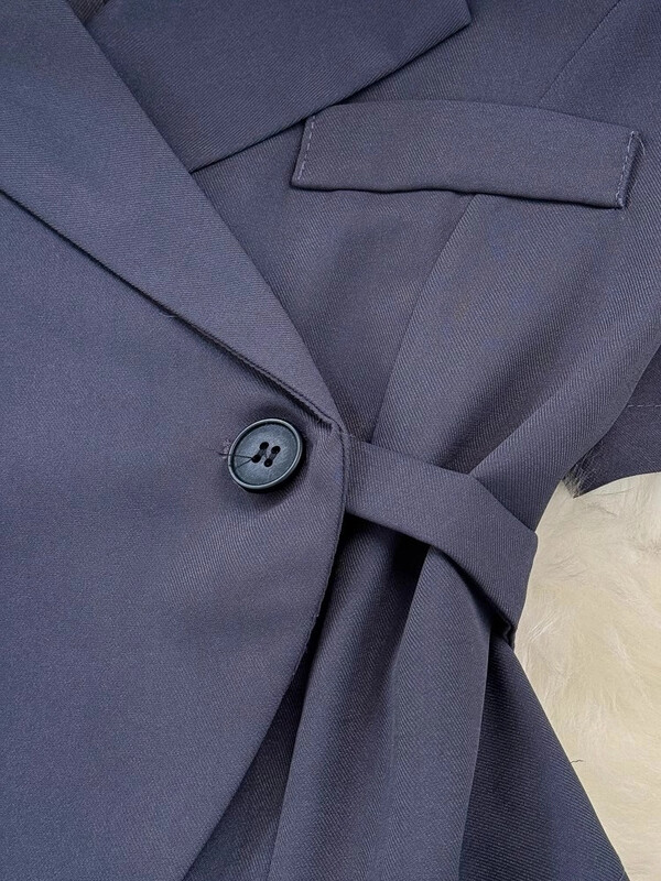 Costumul pantalon cu blazer elegant pentru femei, jachete crop chic vintage, pantaloni drepti, set de două piese, haine de petrecere de vară