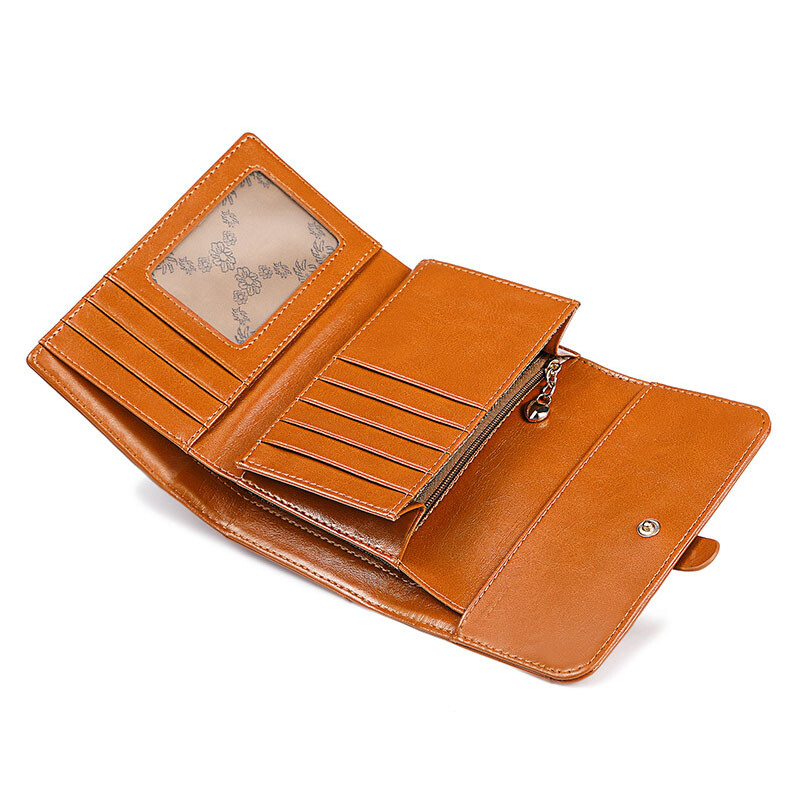 Kratki ženski novčanik od prave kože Modni ženski mali novčanik 2022. Držač crvenih kartona Duga torbica za novčiće Ženski ženski novčanici Žuti