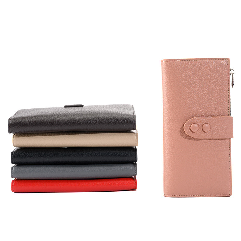 Sieviešu poliuretāna ādas maki Maks, kas atbilst krāsām, maks sievietēm, gara sajūga karšu turētāja