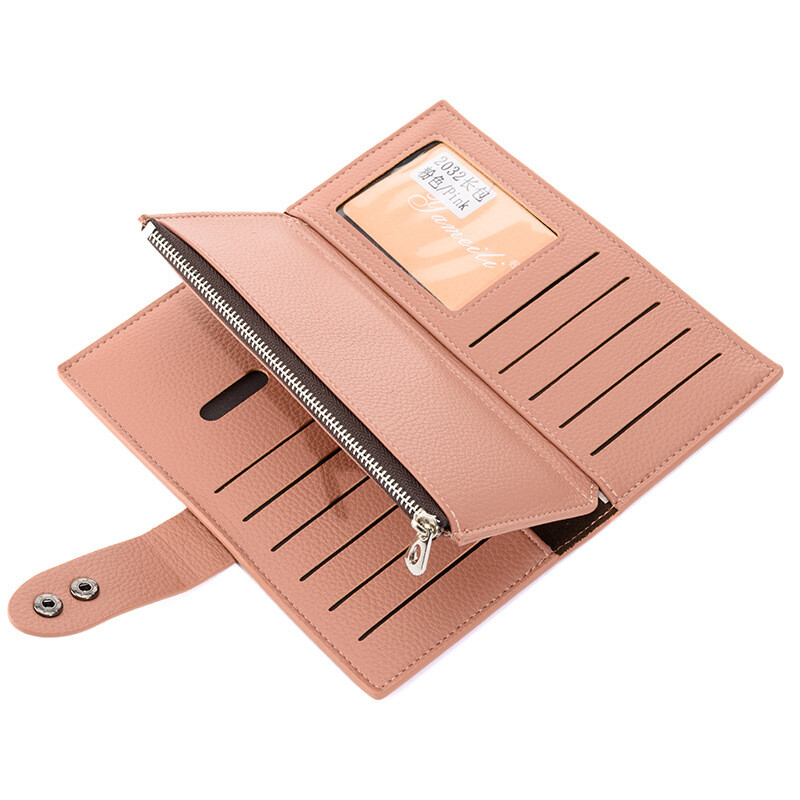 Sieviešu poliuretāna ādas maki Maks, kas atbilst krāsām, maks sievietēm, gara sajūga karšu turētāja