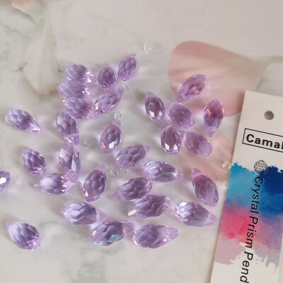 Camal 50vnt Laisvas 12x6mm ašaros vandens lašas krištolinis pakabukas prizmė briaunotas karoliukai kabantys amatų papuošalų dalis Vestuvių vakarėlis „pasidaryk pats“