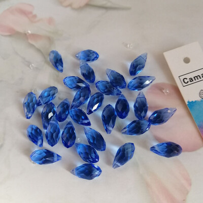 Camal 50vnt Laisvas 12x6mm ašaros vandens lašas krištolinis pakabukas prizmė briaunotas karoliukai kabantys amatų papuošalų dalis Vestuvių vakarėlis „pasidaryk pats“