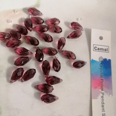 Camal 50vnt Laisvas 12x6mm ašaros vandens lašas krištolinis pakabukas prizmė briaunotas karoliukai kabantys amatų papuošalų dalis Vestuvių vakarėlis „pasidaryk pats“