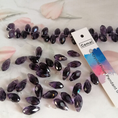 Camal 50vnt Laisvas 12x6mm ašaros vandens lašas krištolinis pakabukas prizmė briaunotas karoliukai kabantys amatų papuošalų dalis Vestuvių vakarėlis „pasidaryk pats“