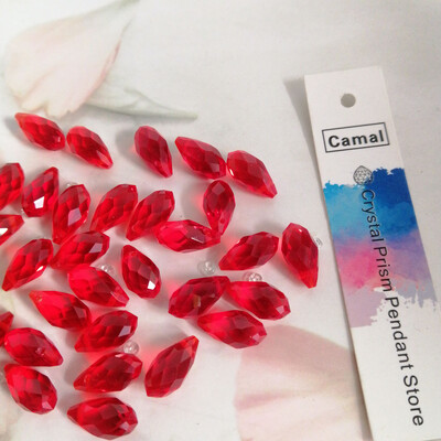 Camal 50vnt Laisvas 12x6mm ašaros vandens lašas krištolinis pakabukas prizmė briaunotas karoliukai kabantys amatų papuošalų dalis Vestuvių vakarėlis „pasidaryk pats“