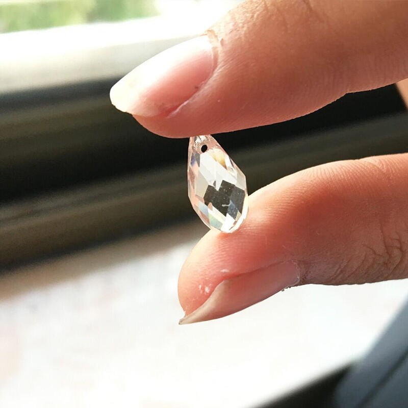 Camal 50vnt Laisvas 12x6mm ašaros vandens lašas krištolinis pakabukas prizmė briaunotas karoliukai kabantys amatų papuošalų dalis Vestuvių vakarėlis „pasidaryk pats“