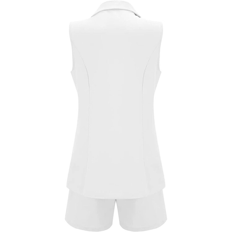 Seturi scurte Femei Fără mâneci Set Costum Două Piese Seturi Elegante Pantaloni Set Business Office Damă Set Vestiment de lucru Set Blazer Costum Jachetă