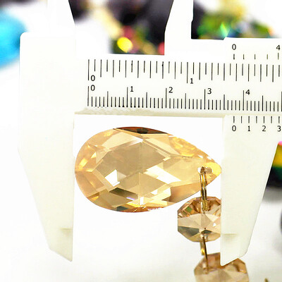 Aukščiausios kokybės 12 vnt. / partijoje (105 mm) Daugiaspalviai K9 krištoliniai liustra pakabukai Dekoratyvinis stiklas Puošnus kabantis papuošalas pasidaryk saulės gaudyklė