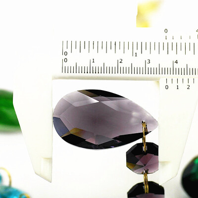 Aukščiausios kokybės 12 vnt. / partijoje (105 mm) Daugiaspalviai K9 krištoliniai liustra pakabukai Dekoratyvinis stiklas Puošnus kabantis papuošalas pasidaryk saulės gaudyklė