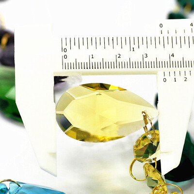 Aukščiausios kokybės 12 vnt. / partijoje (105 mm) Daugiaspalviai K9 krištoliniai liustra pakabukai Dekoratyvinis stiklas Puošnus kabantis papuošalas pasidaryk saulės gaudyklė