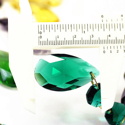 Aukščiausios kokybės 12 vnt. / partijoje (105 mm) Daugiaspalviai K9 krištoliniai liustra pakabukai Dekoratyvinis stiklas Puošnus kabantis papuošalas pasidaryk saulės gaudyklė