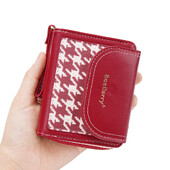 Ženski mali novčanik Ženski slatki novčanik Crveni kožni držač kartica, kratka torbica s patentnim zatvaračem Ženske torbice i novčanici visoke kvalitete