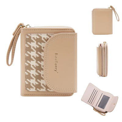 Ženski mali novčanik Ženski slatki novčanik Crveni kožni držač kartica, kratka torbica s patentnim zatvaračem Ženske torbice i novčanici visoke kvalitete