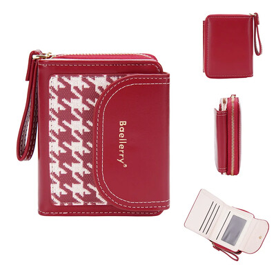 Ženski mali novčanik Ženski slatki novčanik Crveni kožni držač kartica, kratka torbica s patentnim zatvaračem Ženske torbice i novčanici visoke kvalitete