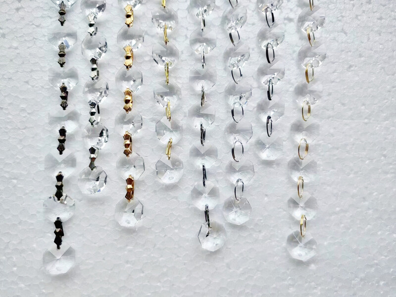 1 metar kristalne osmerokutne perle vijenac za zavjese za dijelove rasvjete Prizma privjesak hvatač sunca DIY kućni ukras za vjenčanje vrta