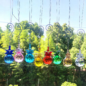 8 spalvų krištoliniai pakabukai "pasidaryk pats" sietynas kristalai karoliukai saulės gaudyklė prizmės Kabantys ornamentas sietynų priedai Automobilių apdaila