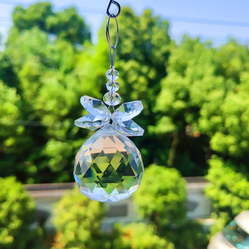 8 spalvų krištoliniai pakabukai "pasidaryk pats" sietynas kristalai karoliukai saulės gaudyklė prizmės Kabantys ornamentas sietynų priedai Automobilių apdaila