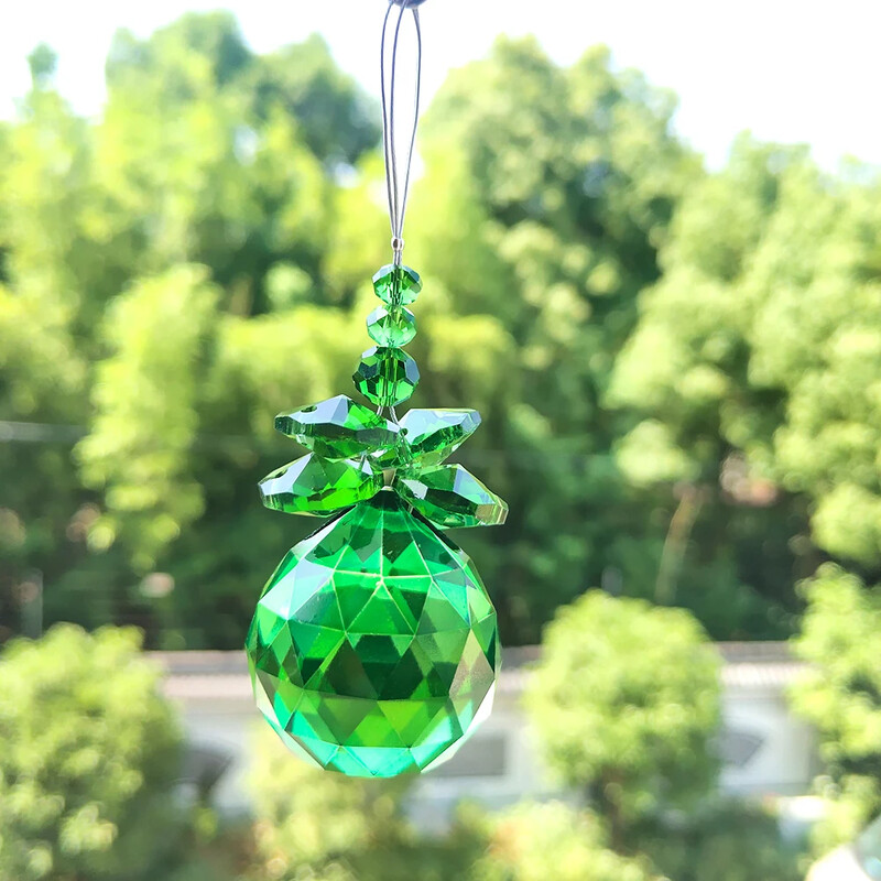 8 spalvų krištoliniai pakabukai "pasidaryk pats" sietynas kristalai karoliukai saulės gaudyklė prizmės Kabantys ornamentas sietynų priedai Automobilių apdaila