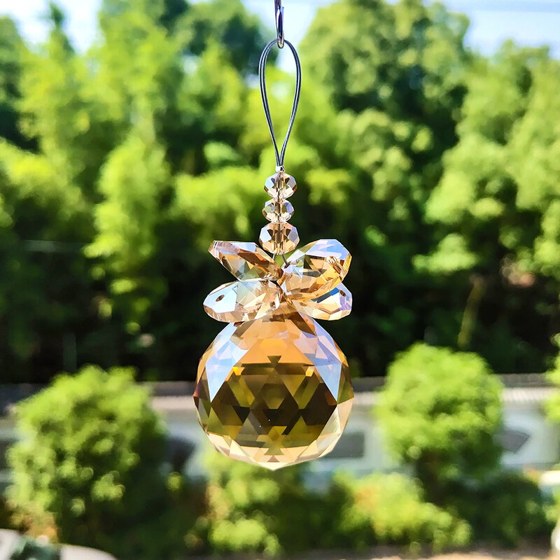 8 spalvų krištoliniai pakabukai "pasidaryk pats" sietynas kristalai karoliukai saulės gaudyklė prizmės Kabantys ornamentas sietynų priedai Automobilių apdaila