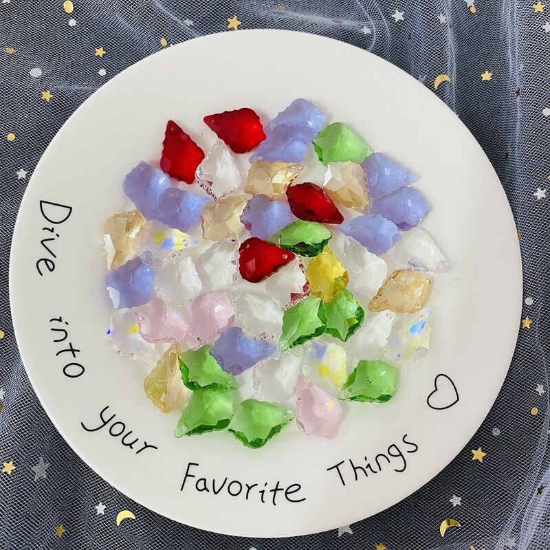 20 vnt Charms krištolo pakabukas klevo lapų stiklo karoliukų sietyno prizmės dalys kabantys saulės gaudyklė „pasidaryk pats“ papuošalų kūrimas karolių auskarai