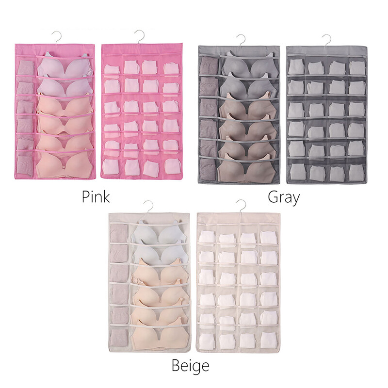 Dvostrana zidna polica Vreće za pohranu u ormaru s 36 džepova Ormar od tkanine za donje rublje Viseća organizatorska torba s rotirajućom metalnom vješalicom