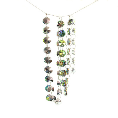 1M minden szín 14 mm-es kristály nyolcszög gyöngyök láncok üveg függő füzérek otthoni esküvői házasság FengShui dekorációhoz