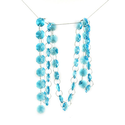 1M minden szín 14 mm-es kristály nyolcszög gyöngyök láncok üveg függő füzérek otthoni esküvői házasság FengShui dekorációhoz