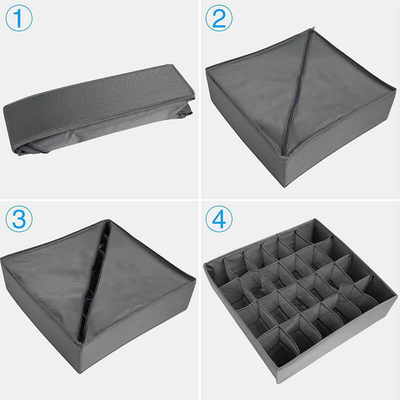 Melltartó Alsónemű fiók Szervező Összehajtható szövet Tároló fiók Összecsukható szekrényelválasztó zoknihoz Nyakkötők Sálak Otthoni utazás