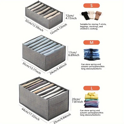 1/2/3 db- Összehajtható ruhatároló doboz, nadrág, ruha farmer tároló doboz, ruhatároló doboz, fehérnemű zokni tároló doboz