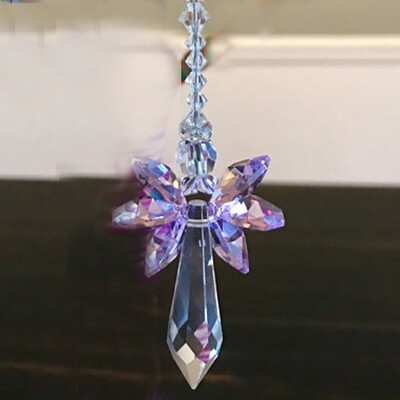 1 bucăți curcubeu înger păzitor cristal suncatcher pentru casa mașină decor suspendat sticlă cristal ornament ornament fereastră