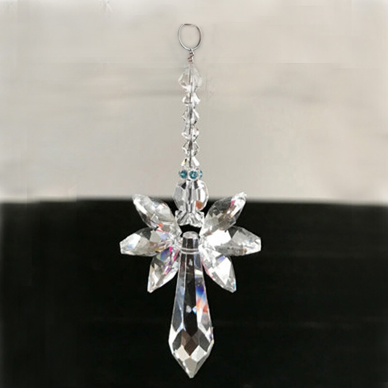 1 bucăți curcubeu înger păzitor cristal suncatcher pentru casa mașină decor suspendat sticlă cristal ornament ornament fereastră