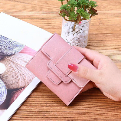 Γυναικείο πορτοφόλι Γυναικείο κοντό γυναικείο πορτοφόλι Κόκκινο χρώμα Μίνι τσαντάκια με χρήματα Μικρό διπλωμένο PU Δερμάτινο γυναικείο κέρμα Θήκη για κάρτα