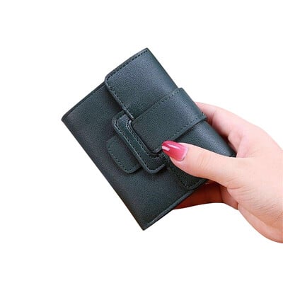 Γυναικείο πορτοφόλι Γυναικείο κοντό γυναικείο πορτοφόλι Κόκκινο χρώμα Μίνι τσαντάκια με χρήματα Μικρό διπλωμένο PU Δερμάτινο γυναικείο κέρμα Θήκη για κάρτα