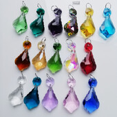 Camal 2TK Garland 38mm K9 Crystal Maple Leaf Prisma ripats kroomrõngas kaheksanurkne helmes Päikesepüüdja lambivalgusti lühtri osad
