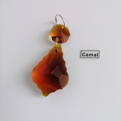 Camal 2TK Garland 38mm K9 Crystal Maple Leaf Prisma ripats kroomrõngas kaheksanurkne helmes Päikesepüüdja lambivalgusti lühtri osad