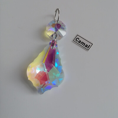 Camal 2TK Garland 38mm K9 Crystal Maple Leaf Prisma ripats kroomrõngas kaheksanurkne helmes Päikesepüüdja lambivalgusti lühtri osad