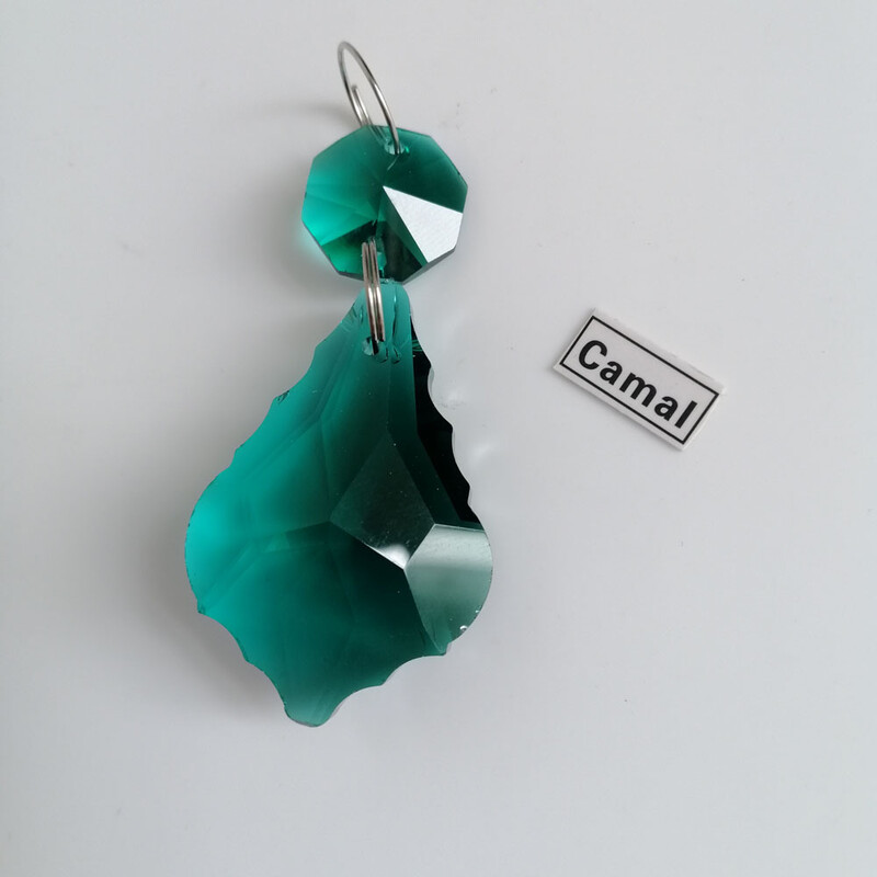 Camal 2 DB füzér 38mm K9 kristály juharlevél prizma függő króm gyűrű nyolcszögletű gyöngy Napfogó lámpa világító csillár alkatrészek