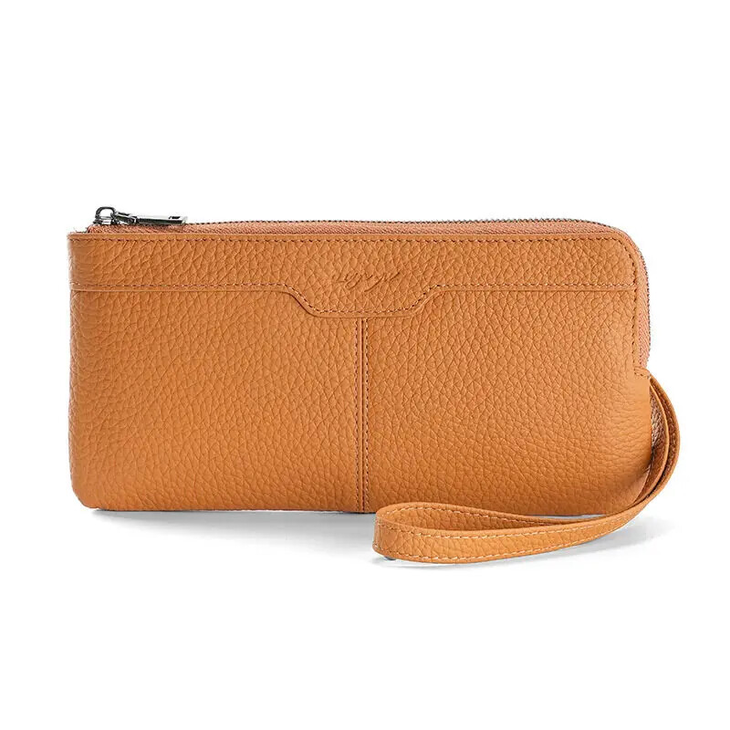 Ženske narukvice, dugi novčanik, držač za mobitel, torbica, prava koža, kvačila s patentnim zatvaračem velikog kapaciteta za muškarce i žene s remenom za ruku