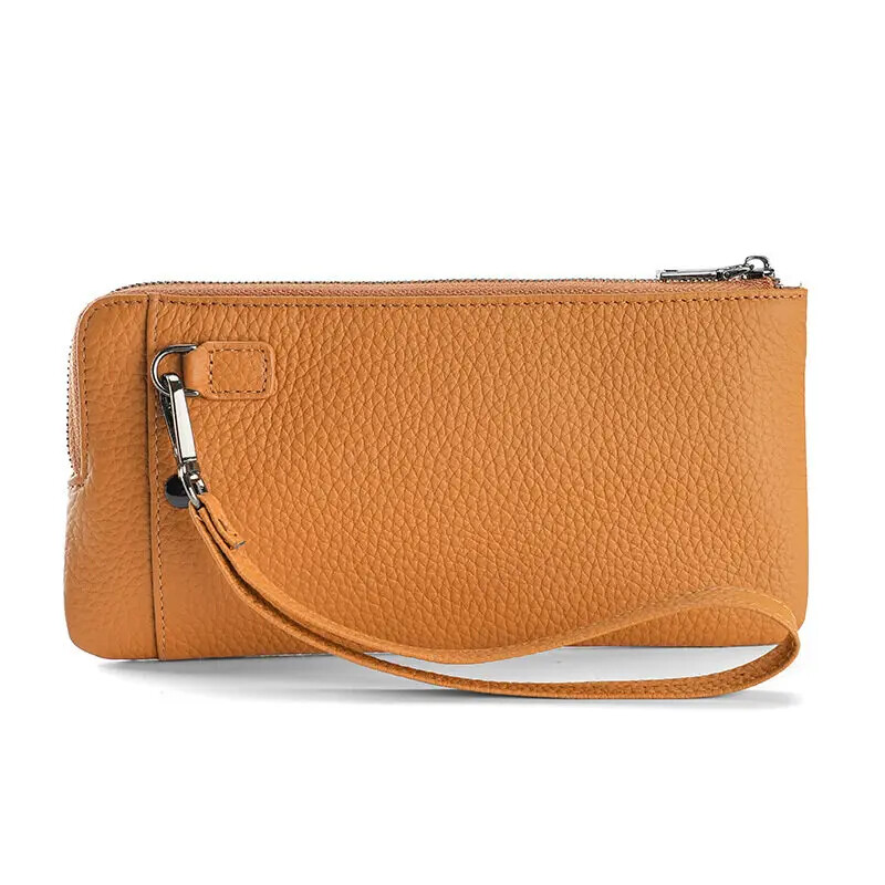 Ženske narukvice, dugi novčanik, držač za mobitel, torbica, prava koža, kvačila s patentnim zatvaračem velikog kapaciteta za muškarce i žene s remenom za ruku