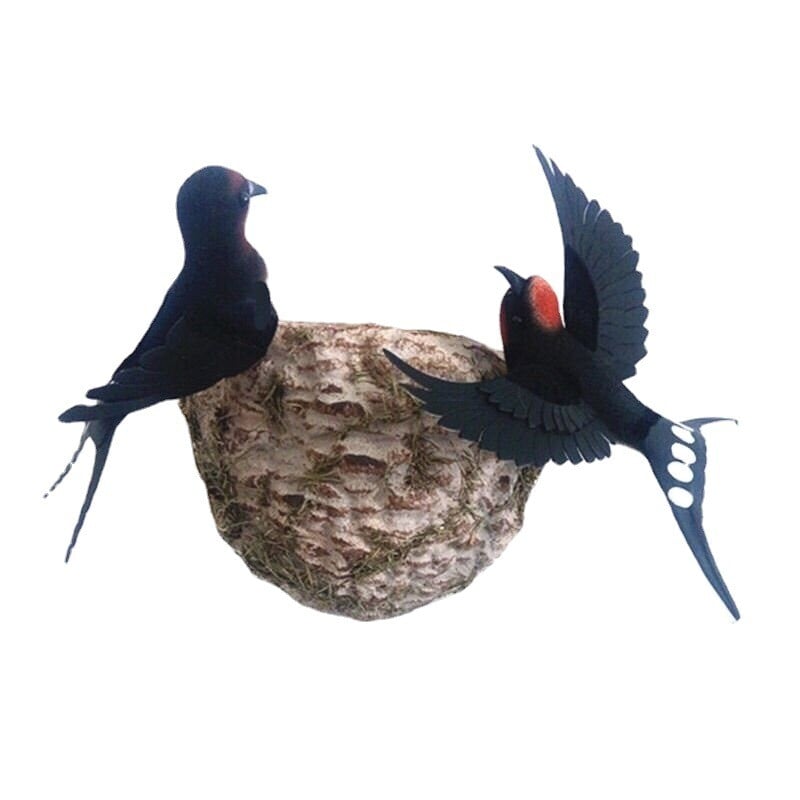 Bezdelīgas, putni, putnu ligzdas, putnu ligzdas, pavasara dekorācijas, mazās bezdelīgas, mīkstas dekorācijas, putni