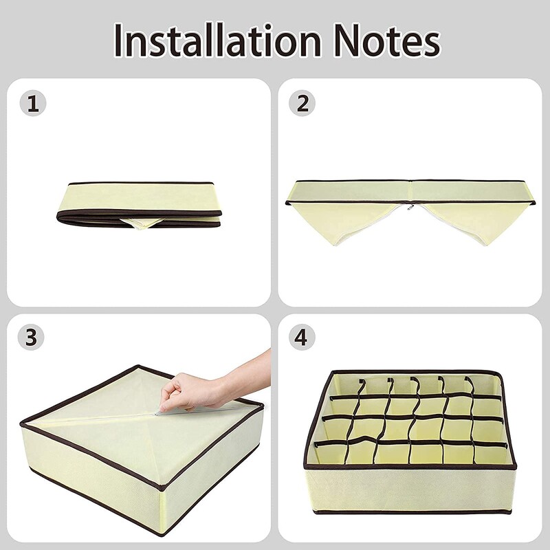 Organizator de lenjerie intimă, despărțitor sertar, dulap pliabil, cutii de depozitare pentru haine, cravate de lenjerie, șosete, pachet de 4