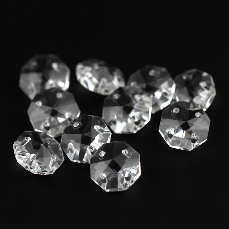 50 vnt. / partijoje 4 skylės skaidraus aštuonkampio krištolo sietyno karoliukai, stiklinės prizmės karoliukai, stiklo sietyno dalys ir „pasidaryk pats“